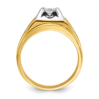 14k Two-tone IBGoodman Men's Polished and Satin 3/4 carat Diamond Complete Ring-B04382-4YWAA