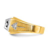 14k Two-tone IBGoodman Men's Polished and Satin 3/4 carat Diamond Complete Ring-B04382-4YWAA