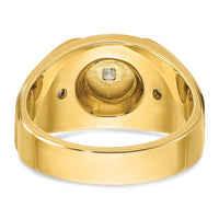 14k Two-tone IBGoodman Men's Polished and Satin 3/4 carat Diamond Complete Ring-B04382-4YWAA