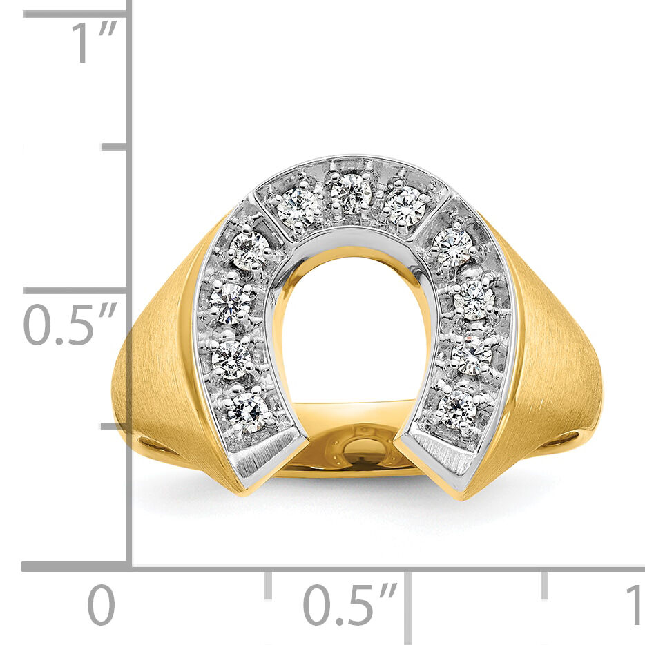 10k Two-tone IBGoodman Men's Satin Horseshoe Diamond Ring Mounting-B04971