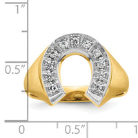 10k Two-tone IBGoodman Men's Satin Horseshoe Diamond Ring Mounting-B04971