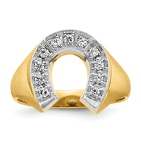 10k Two-tone IBGoodman Men's Satin Horseshoe Diamond Ring Mounting-B04971