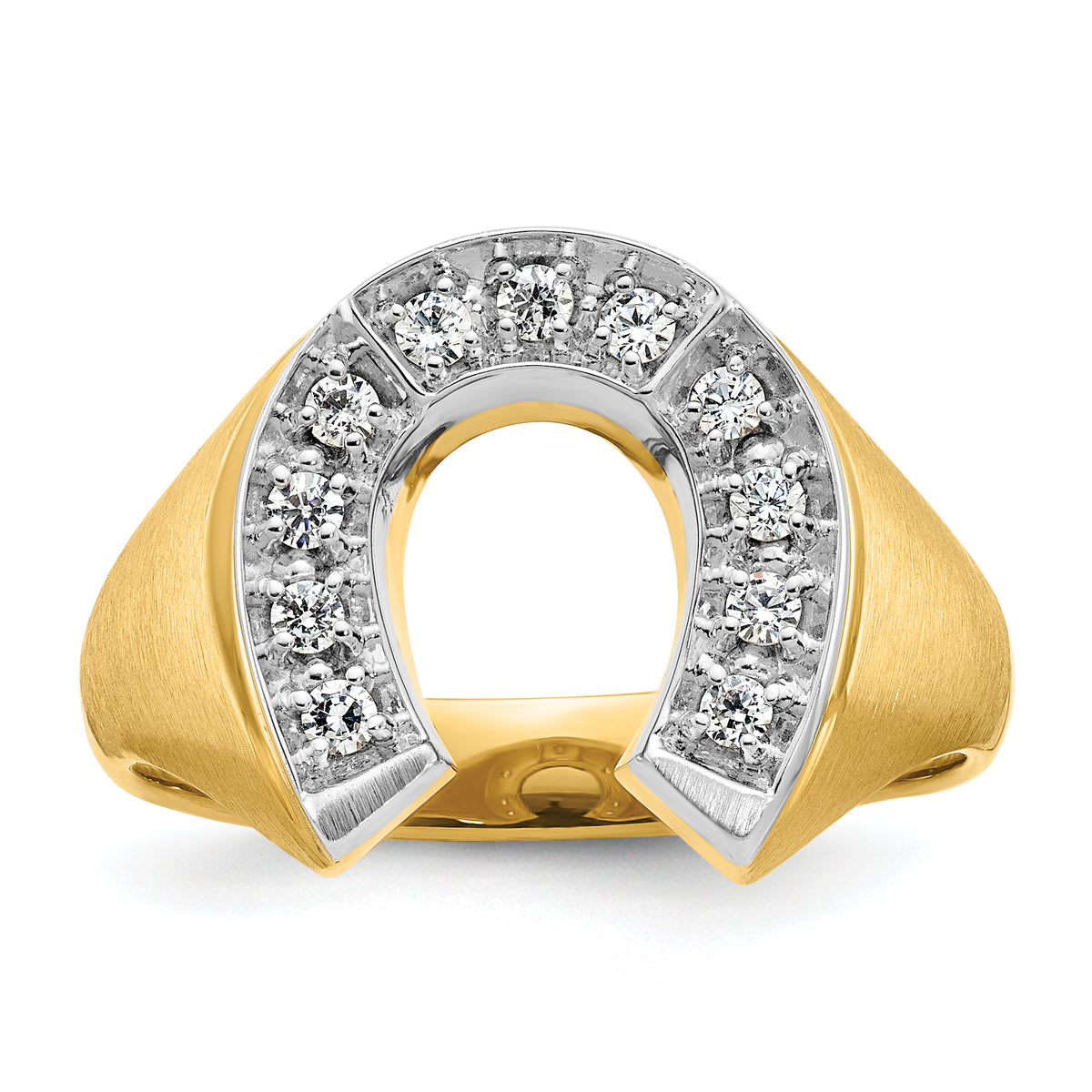10k Two-tone IBGoodman Men's Satin Horseshoe Diamond Ring Mounting-B04971-0YW