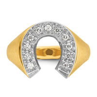 14k Two-tone IBGoodman Men's Satin Horseshoe 1/5 carat Diamond Complete Ring-B04971-4YWAA