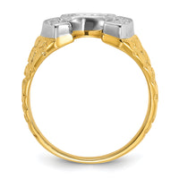 10k Two-tone IBGoodman Men's Horseshoe Diamond Ring Mounting-B04976