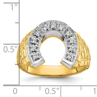 10k Two-tone IBGoodman Men's Horseshoe Diamond Ring Mounting-B04976