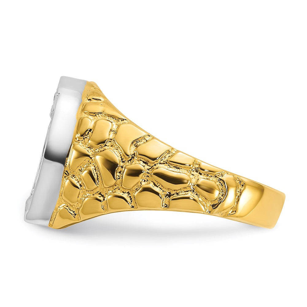 14k Two-tone IBGoodman Men's Horseshoe 1/5 carat Diamond Complete Ring-B04976-4YWAA