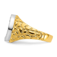 14k Two-tone IBGoodman Men's Horseshoe 1/5 carat Diamond Complete Ring-B04976-4YWAA