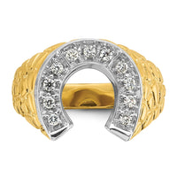 14k Two-tone IBGoodman Men's Horseshoe 1/5 carat Diamond Complete Ring-B04976-4YWAA