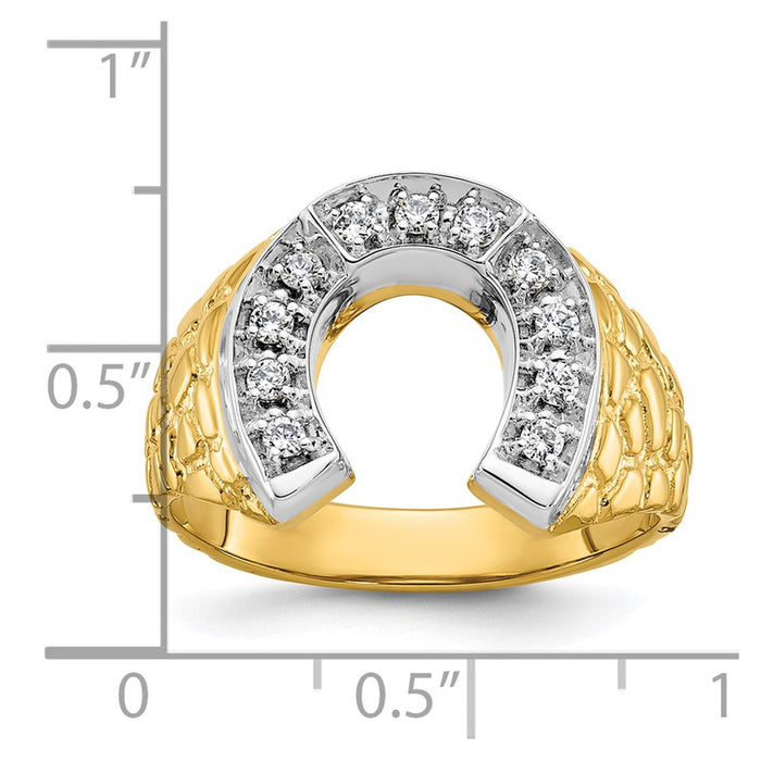 14k Two-tone IBGoodman Men's Horseshoe 1/5 carat Diamond Complete Ring-B04976-4YWAA