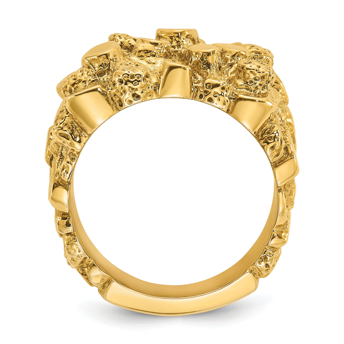 10k IBGoodman Men's Nugget Ring-B05197