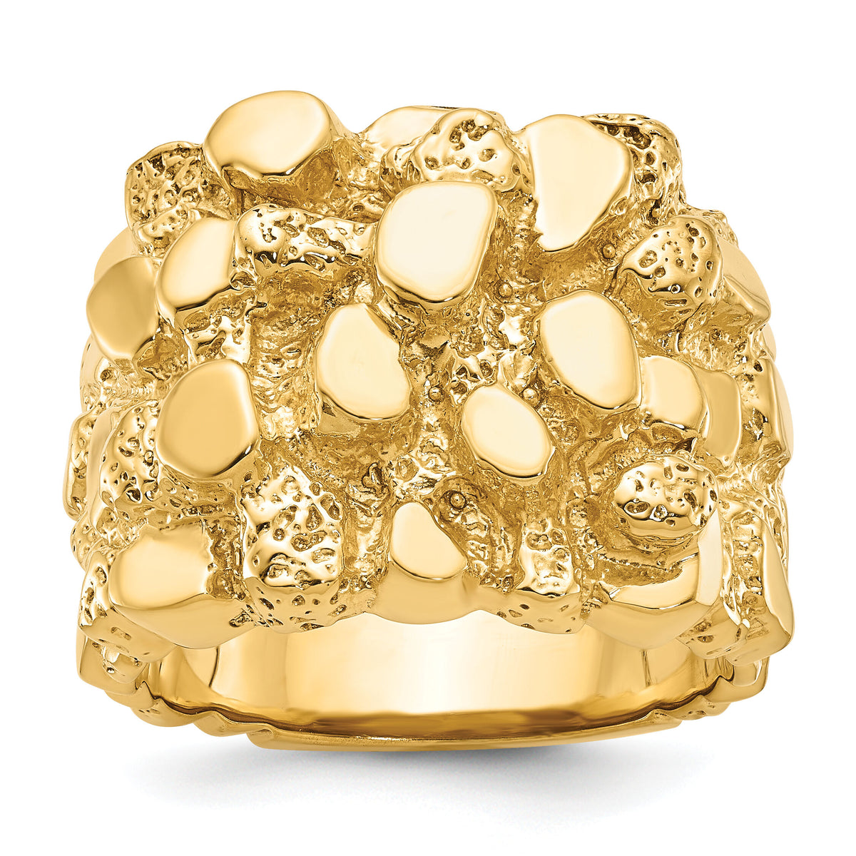 10k IBGoodman Men's Nugget Ring-B05197