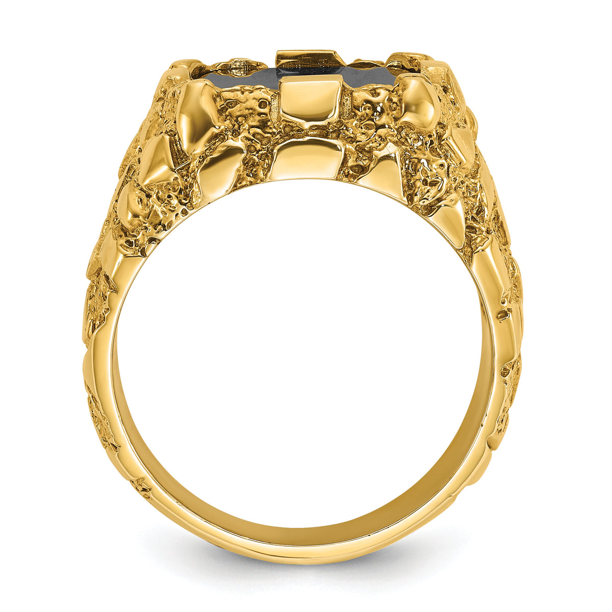 10k IBGoodman Men's Onyx Nugget Ring Mounting-B05245