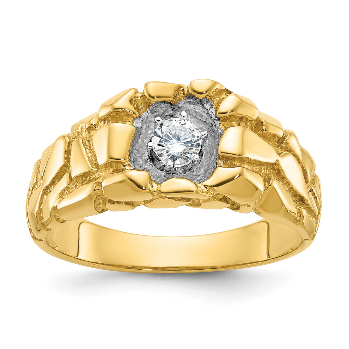 14k IBGoodman Men's Diamond Nugget Complete Ring-B05531
