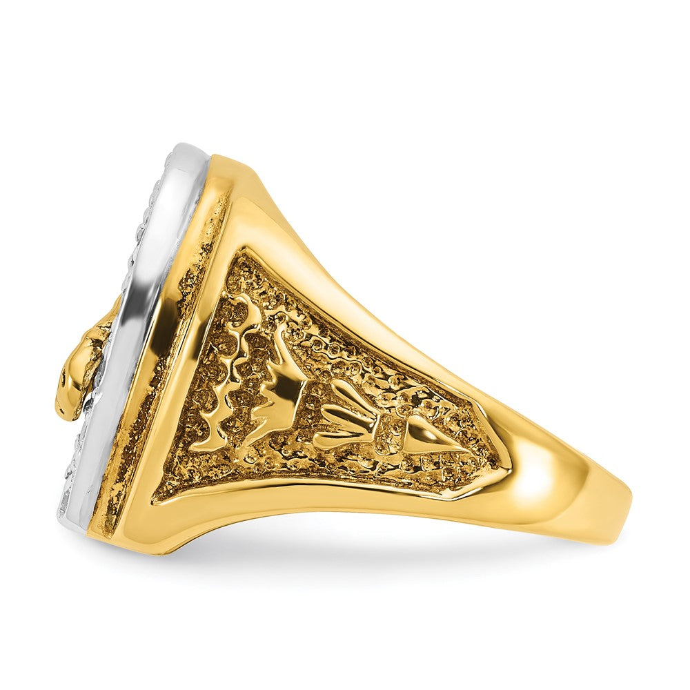 14k Two-tone IBGoodman Men's Horse and Horseshoe 1/2 carat Diamond Complete Ring-B05602-4YWAA