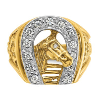 14k Two-tone IBGoodman Men's Horse and Horseshoe 1/2 carat Diamond Complete Ring-B05602-4YWAA