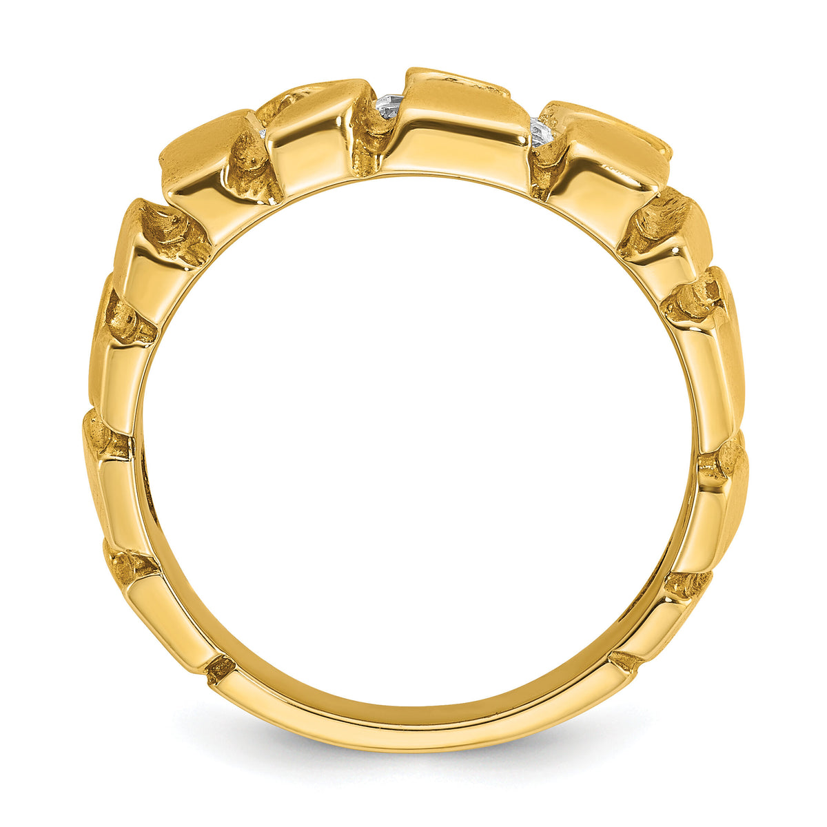 14k IBGoodman Men's Cluster Diamond Nugget Complete Ring-B05677