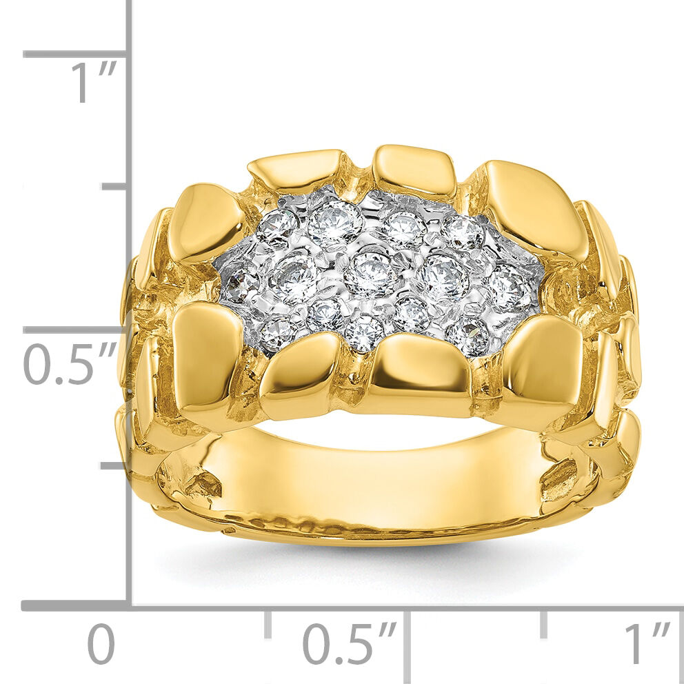 14k IBGoodman Men's Cluster Diamond Nugget Complete Ring-B05677