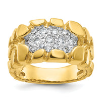 14k IBGoodman Men's Cluster Diamond Nugget Complete Ring-B05677