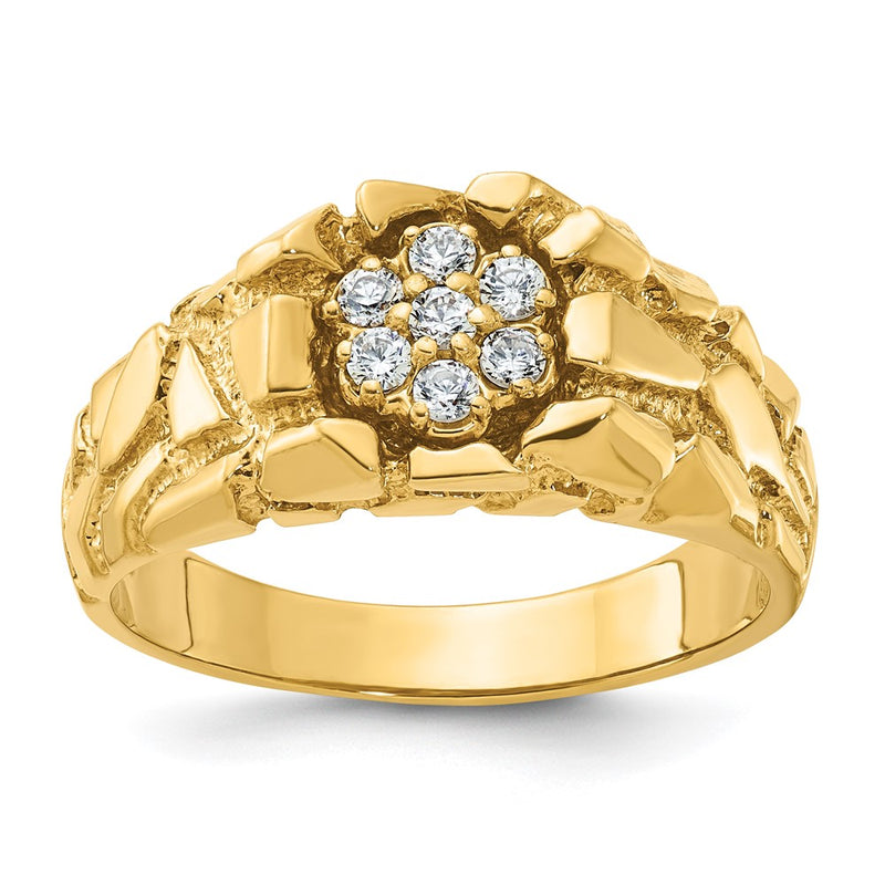 14k IBGoodman Men's Cluster 1/4 carat Diamond Nugget Complete Ring-B05935-4YAA