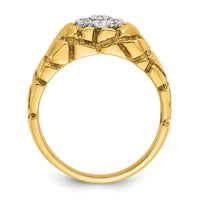 10ktt IBGoodman Men's Polish/Nugget Texture Round Dia Cluster Ring-B05936
