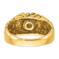 10ktt IBGoodman Men's Polish/Nugget Texture Round Dia Cluster Ring-B05936