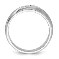 14k White Gold 1/15 ct Lab Grown Dia VS/SI+ G+ Polished/Satin Men's Ring-B09929