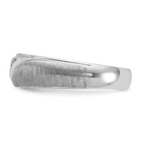14k White Gold 1/15 ct Lab Grown Dia VS/SI+ G+ Polished/Satin Men's Ring-B09929