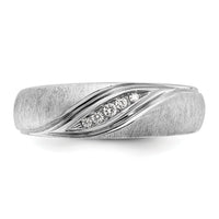 14k White Gold 1/15 ct Lab Grown Dia VS/SI+ G+ Polished/Satin Men's Ring-B09929