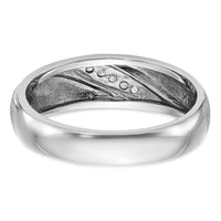14k White Gold 1/15 ct Lab Grown Dia VS/SI+ G+ Polished/Satin Men's Ring-B09929