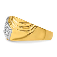 14k w/ White RH 1/2 carat Lab Grown Diamond VS/SI+ G+ 3 Stone Men's Ring-B220040