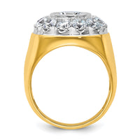 14k Two-Tone 2 1/2 ct Lab Grown Dia VS/SI+ G+ Semi Men's Cluster Ring-B220041