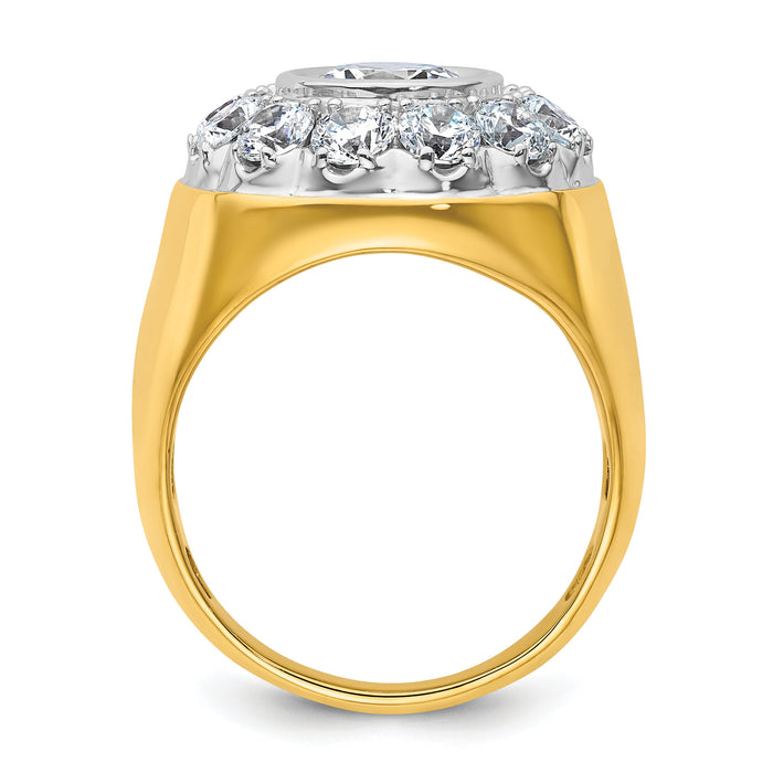 14k Two-Tone 2 1/2 ct Lab Grown Dia VS/SI+ G+ Semi Men's Cluster Ring-B220041