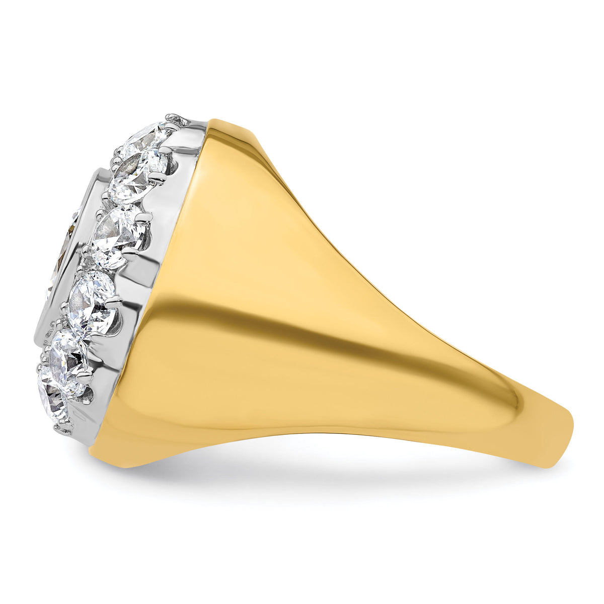14k Two-Tone 2 1/2 ct Lab Grown Dia VS/SI+ G+ Semi Men's Cluster Ring-B220041