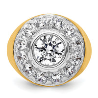 14k Two-Tone 2 1/2 ct Lab Grown Dia VS/SI+ G+ Semi Men's Cluster Ring-B220041