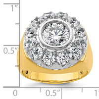 14k Two-Tone 2 1/2 ct Lab Grown Dia VS/SI+ G+ Semi Men's Cluster Ring-B220041