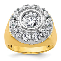 14k Two-Tone 2 1/2 ct Lab Grown Dia VS/SI+ G+ Semi Men's Cluster Ring-B220041