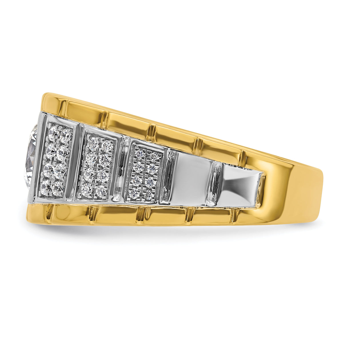 IBGoodman 14ktt 3/8 ct Lab Grown Diamond VS/SI+ G+ Semi Mount Men's Ring-B220042
