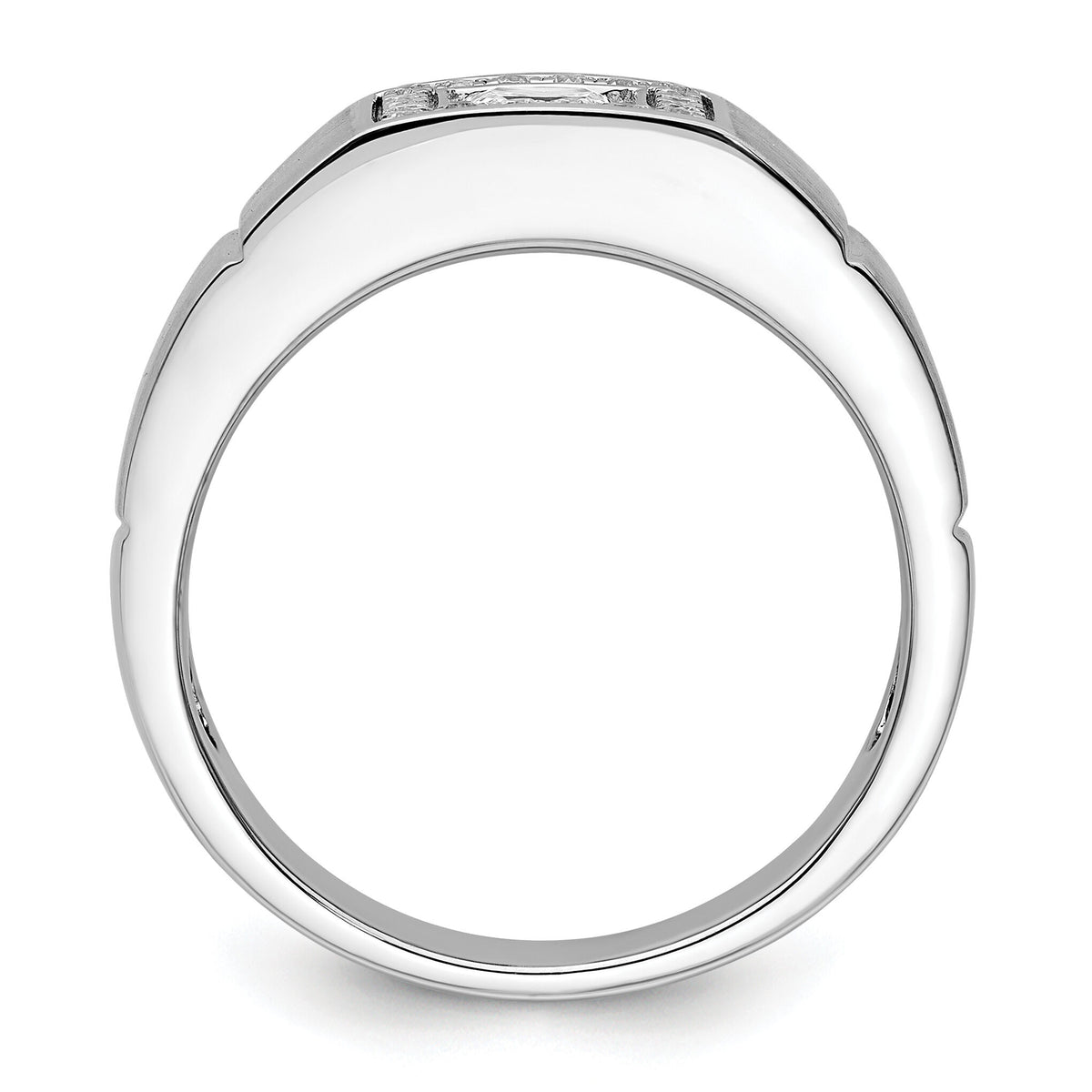 14k White Gold 1 ct Lab Grown Diamond VS/SI+ G+ Complete Men's Ring-B220043