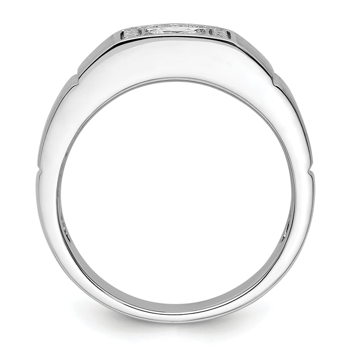 14k White Gold 1 ct Lab Grown Diamond VS/SI+ G+ Complete Men's Ring-B220043