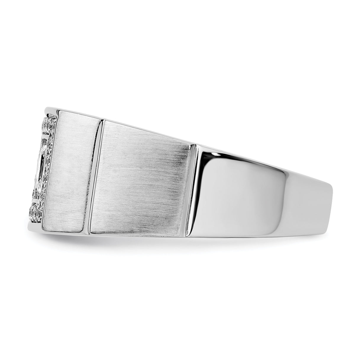 14k White Gold 1 ct Lab Grown Diamond VS/SI+ G+ Complete Men's Ring-B220043
