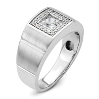 14k White Gold 1 ct Lab Grown Diamond VS/SI+ G+ Complete Men's Ring-B220043