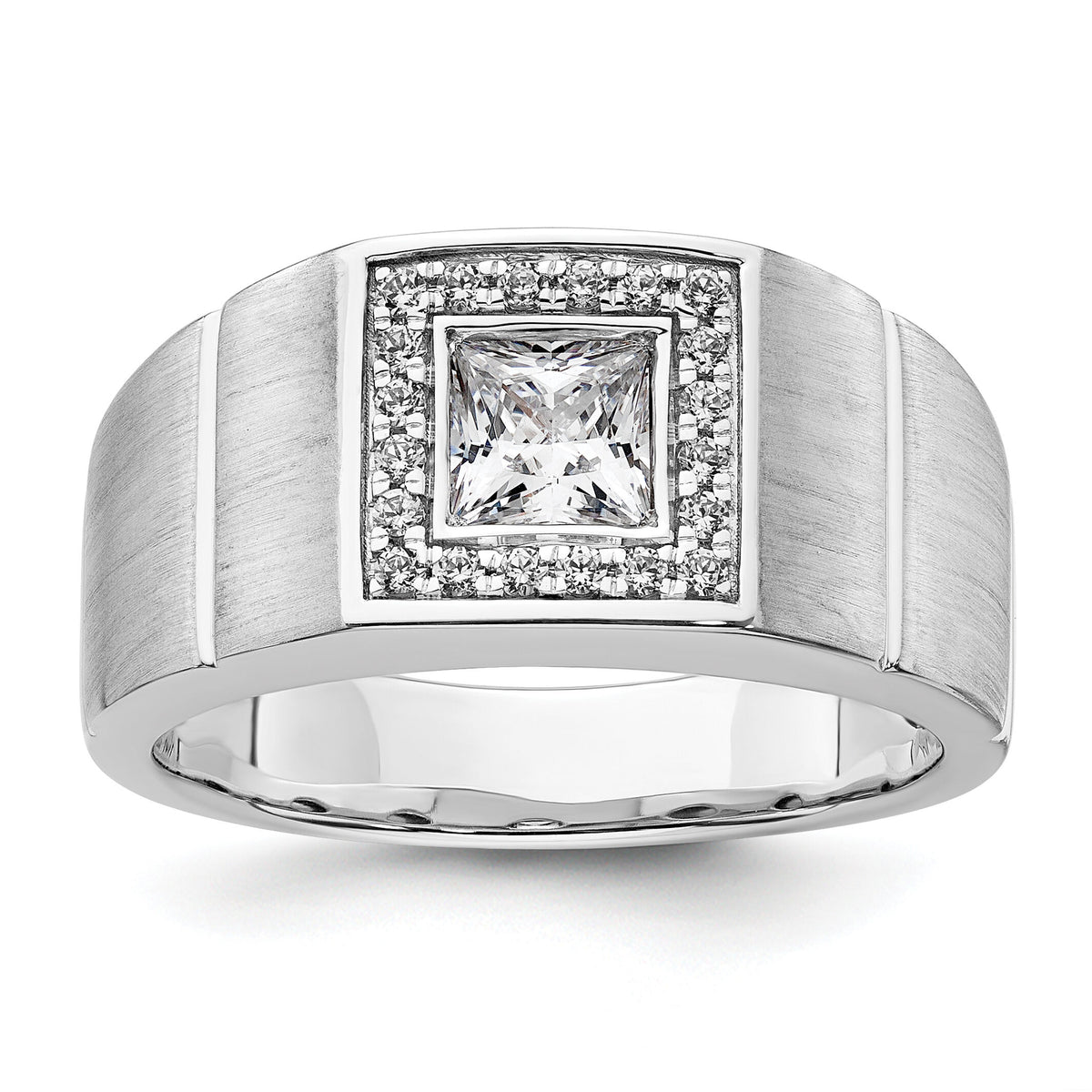 14k White Gold 1 ct Lab Grown Diamond VS/SI+ G+ Complete Men's Ring-B220043