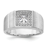 14k White Gold 1 ct Lab Grown Diamond VS/SI+ G+ Complete Men's Ring-B220043