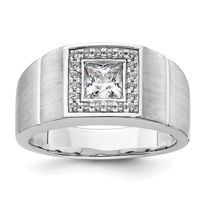 14k White Gold 1 ct Lab Grown Diamond VS/SI+ G+ Complete Men's Ring-B220043-4WLG