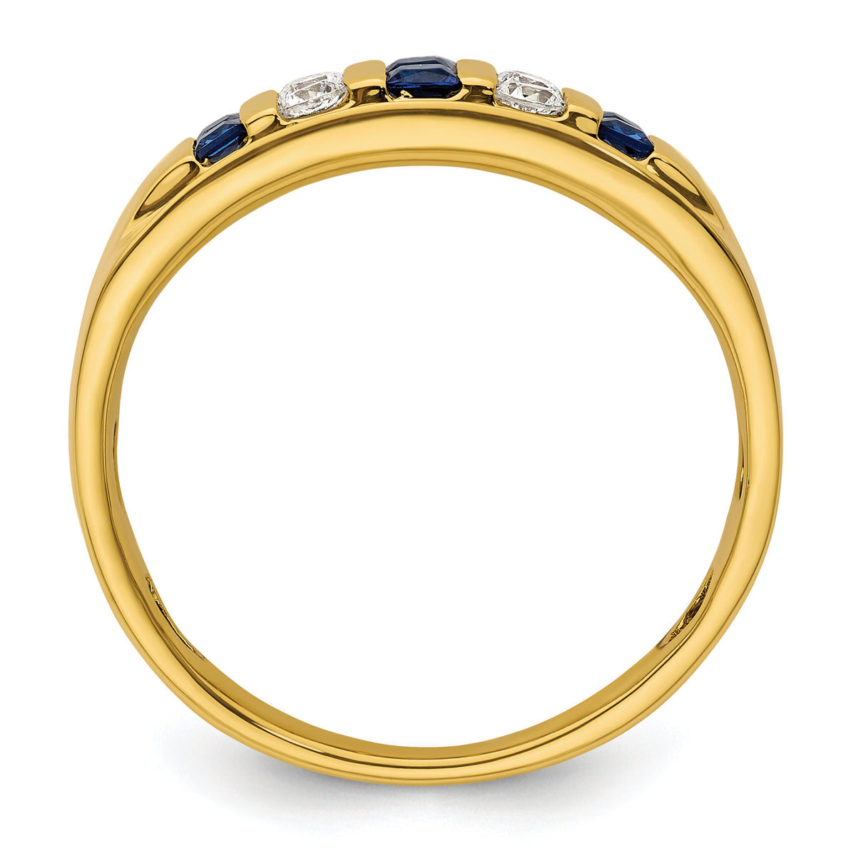 14k 1 1/4 ct Lab Grown Diamond VS/SI+ G+ & Cr Sapphire Complete Men's Ring-B220044
