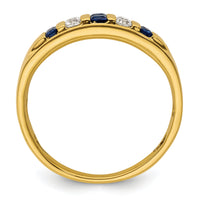 14k 1 1/4 ct Lab Grown Diamond VS/SI+ G+ & Cr Sapphire Complete Men's Ring-B220044