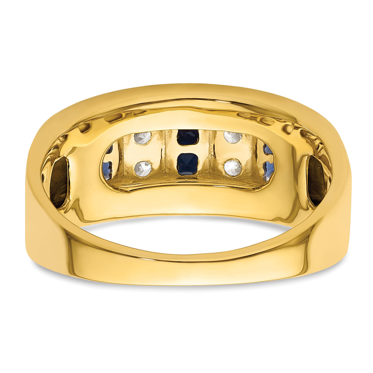 14k 1 1/4 ct Lab Grown Diamond VS/SI+ G+ & Cr Sapphire Complete Men's Ring-B220044