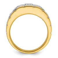 14k Two Tone 3/8 ct Lab Grown Diamond VS/SI+ G+ Semi Mount Men's Ring-B220046