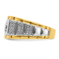 14k Two Tone 3/8 ct Lab Grown Diamond VS/SI+ G+ Semi Mount Men's Ring-B220046
